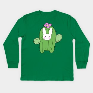 Happy Cactus Bunny Kids Long Sleeve T-Shirt